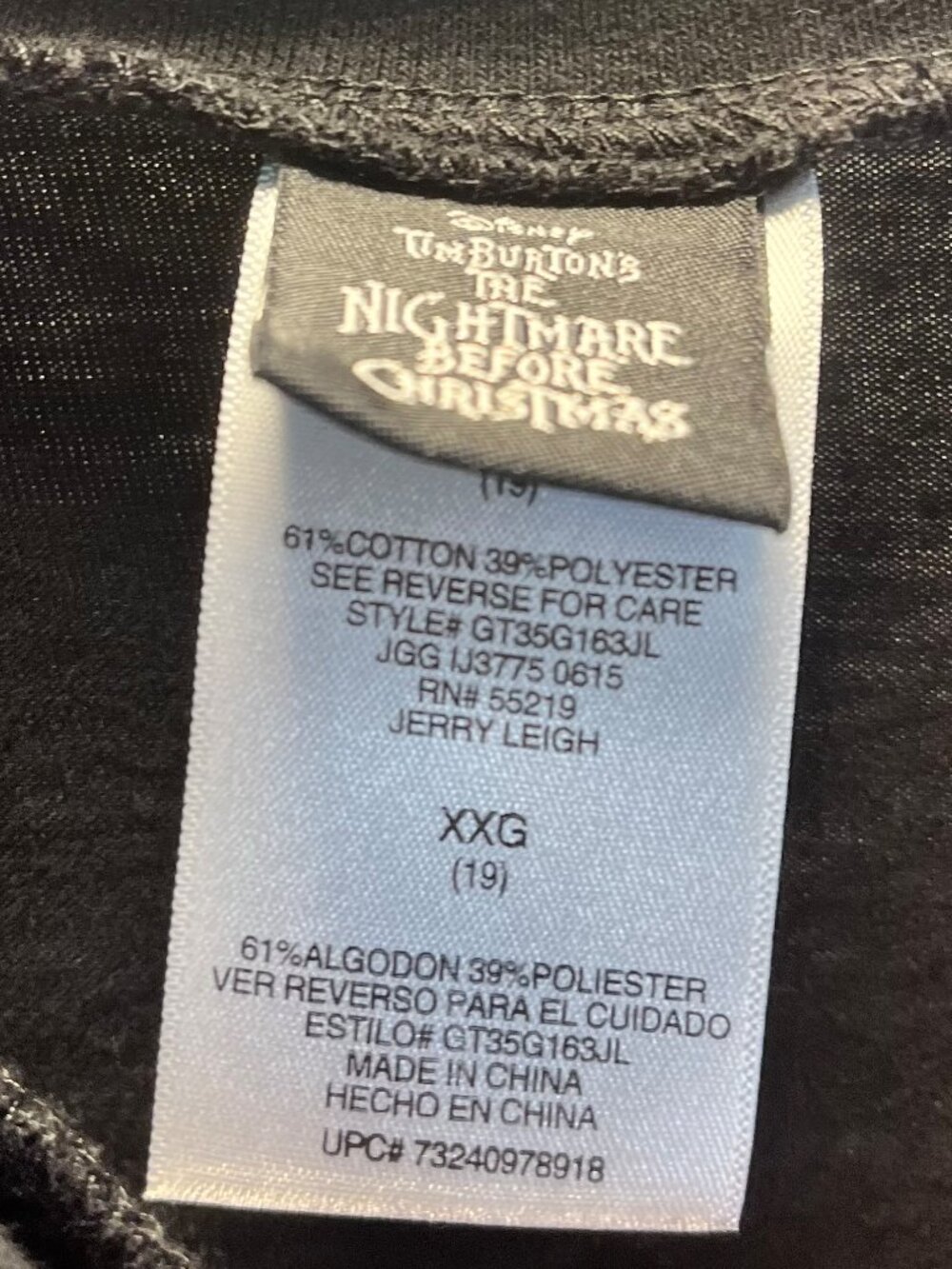Disney's The Nightmare Before Christmas Jack Skellington Long Sleeve Shirt XXL - Picture 3 of 6